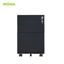 Pedestal móvil de metal con 3 cajones