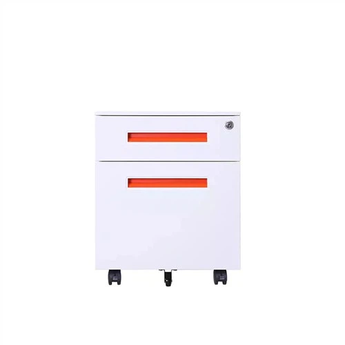 Pedestal móvil de acero con 2 cajones