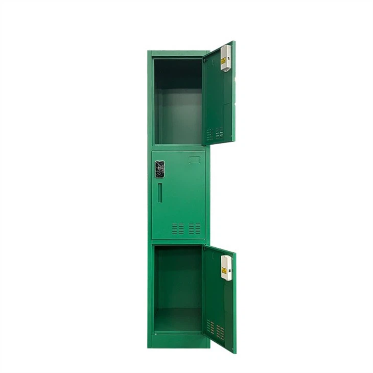 Green single 3 door locker (4)