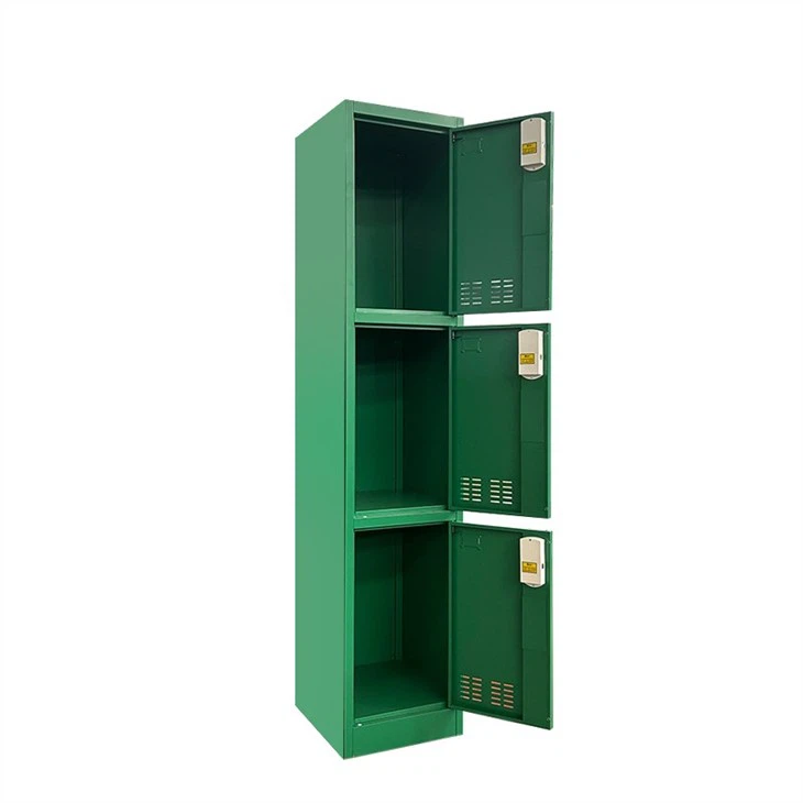 Green single 3 door locker